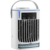 Wentylatory - Miniaturowy wentylator biurkowy USB-C z funkcją mgiełki, cichy i przenośny, odpowiedni do domu i biura, biały - miniaturka - grafika 1