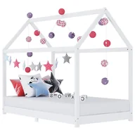 Łóżeczka i kojce - The Living Store Rama łóżka dziecięcego - biała - lite drewno sosnowe - 90 x 200 cm - Łóżko Dziecięce - miniaturka - grafika 1