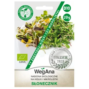 Słonecznik na kiełki i mikrolistki nasiona 20g - WegAna - Nasiona i cebule - miniaturka - grafika 1