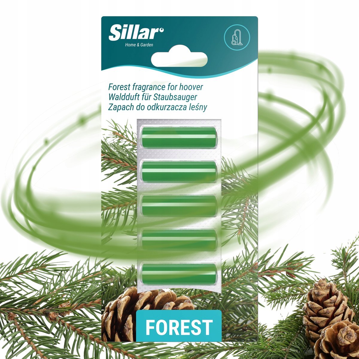 Zapach las leśny Sillar odświeżacz powietrza do odkurzacza pałeczki 5szt.