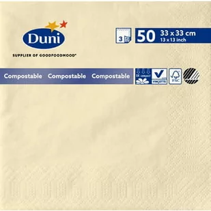 Duni Sales Poland SERWETKA 33/3W KREMOWA TISSUE 50 SZT. (154496) - Dekoracja stołu - miniaturka - grafika 1