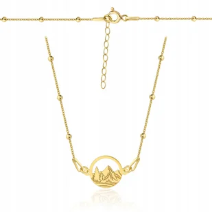 Złoty naszyjnik kulkowy CELEBRYTKA góry grawer - Naszyjniki - miniaturka - grafika 1