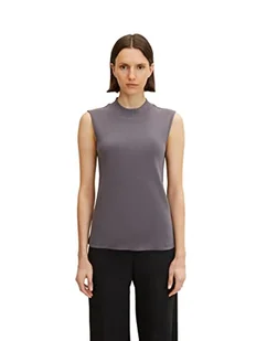 TOM TAILOR Damski Tank top z prążkowaną strukturą 1032704, 15417 - Evident Anthracite, XS - Koszulki i topy damskie - miniaturka - grafika 1