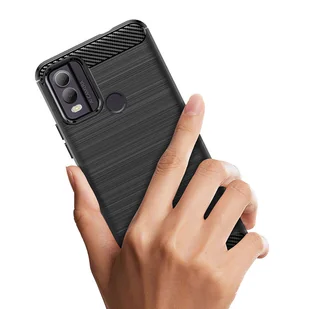 Etui Carbon Case do Nokia C22 elastyczny czarny - Etui i futerały do telefonów - miniaturka - grafika 6