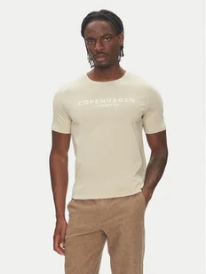 Lindbergh T-Shirt 30-400200 Beżowy Relaxed Fit - Koszulki męskie - miniaturka - grafika 1