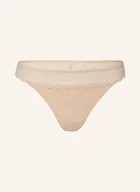 Majtki damskie - Chantelle Stringi Floral Touch beige - miniaturka - grafika 1