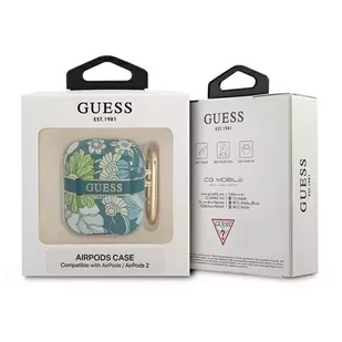 Guess GUA2HHFLN AirPods cover zielony/green Flower Strap Collection - Akcesoria do słuchawek - miniaturka - grafika 3