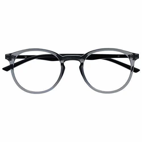 Opulize Met szare czarne okulary do czytania duże okrągłe wygodne męskie  damskie zawiasy sprężynowe R60-7 +1,50 - Ceny i opinie na Skapiec.pl
