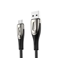 Kable USB - Kabel przewód USB-A - microUSB 3A wskaźnik ładowania 2m czarny - miniaturka - grafika 1