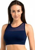 Koszulki sportowe damskie - Teyli Top damski Sportowy Lino ciemnoniebieski XL Granatowy - miniaturka - grafika 1