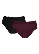 Majtki damskie - Majtki figi Fonza 2-pak Henderson czarny, bordowy L - miniaturka - grafika 1
