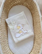 Koce i narzuty dla dzieci - Kocyk polarowy dla niemowląt - Carlo- Miś z gwiazdkami kremowy - miniaturka - grafika 1