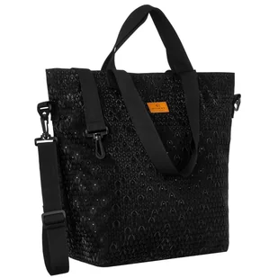 Wygodny shopper damski z poliestru w czarnym kolorze - Rovicky - Torebki damskie - miniaturka - grafika 1