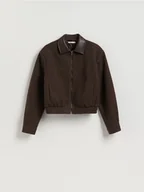 Moda i Uroda OUTLET - Reserved - Marynarka na zamek - ciemnobrązowy - miniaturka - grafika 1