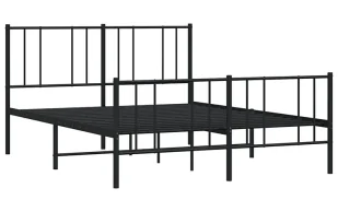 Czarne metalowe łóżko małżeńskie w stylu loft 140x200cm Huzox - Łóżka - miniaturka - grafika 1
