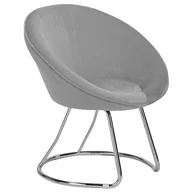 Krzesła - Beliani Welurowe krzesło tapicerowane szare FLOBY - miniaturka - grafika 1