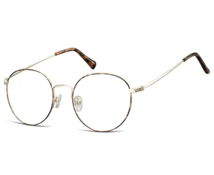 Okulary Lenonki okrągłe Oprawki optyczne 915H złoto-panterkowe - Okulary korekcyjne, oprawki, szkła - miniaturka - grafika 1
