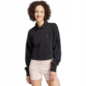 Bluzy damskie - Bluza damska adidas ALL SZN French Terry Polo czarna IX3806 S - miniaturka - grafika 1