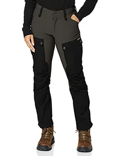 Fjallraven Damskie spodnie Keb Curved W Spodnie, czarny/szary kamień, 40 F89852S - Spodnie damskie - miniaturka - grafika 1