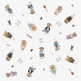 Less mess mat - mata ochronna (120x120) Fluffy Puffy Teddy Bears Team - Maty piankowe - miniaturka - grafika 1