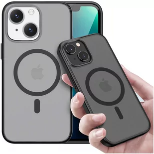 Etui matowe Alogy MagCase do MagSafe obudowa z pierścieniem magnetycznym do Apple iPhone 14 Czarne - Etui i futerały do telefonów - miniaturka - grafika 1