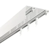 Karnisze - Szyna DECASTYL z agrafkami podwójna 250 cm Biały - miniaturka - grafika 1