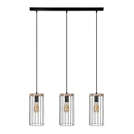Lampy sufitowe - Britop Industrialna LAMPA wisząca TIMEO 19619304 loftowa OPRAWA metalowy ZWIS druciany drewno czarny - miniaturka - grafika 1