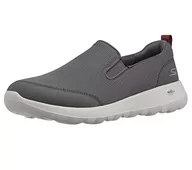 Trampki męskie - Skechers Męskie trampki Go Walk Max Clinched, Szary tekstylny, bordowe wykończenie, 42.5 EU - miniaturka - grafika 1