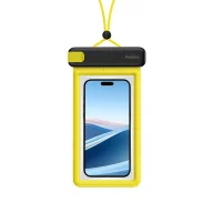Etui i futerały do telefonów - Etui Baseus DeepDive wodoodporne IPX8 z 4 warstwami uszczelnienia - czarno-żółte - miniaturka - grafika 1