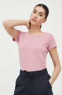 Koszulki sportowe damskie - 4F t-shirt damski kolor różowy - miniaturka - grafika 1