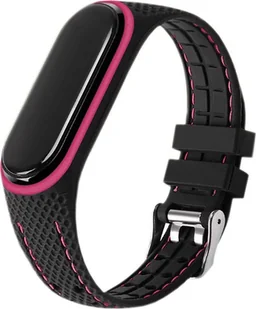 Braders Opaska / Pasek Lifestyle Braders do Xiaomi Mi Band 7 czarno-różowa - Akcesoria do smartwatchy - miniaturka - grafika 1