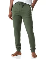 Spodenki męskie - BOSS Authentic Pants męskie spodnie do biegania z bawełny Terry z logo i paskami, Dark Green306., M - miniaturka - grafika 1