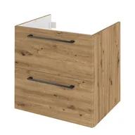 Szafki łazienkowe - Szafka pod umywalkę wisząca Remix 60x46x58 cm brązowa złoty dąb Sensea - miniaturka - grafika 1