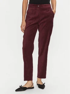 ARTIGLI Spodnie materiałowe ACPA000633 Bordowy Regular Fit - Spodnie damskie - miniaturka - grafika 1