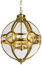 LAMPA WISZĄCA złota kula ze stali nierdzewnej szklana styl glamour - Lampy ogrodowe - miniaturka - grafika 1