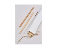 Słomki do napojów - Słomki bambusowe wielorazowe 200x6-9 mm 12szt. + czyścik - miniaturka - grafika 1
