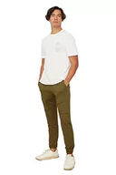 Spodnie sportowe męskie - Trendyol Khaki Mężczyźni Regular Fit Belgijskie i opony nowe spodnie dresowe męskie, Khaki, M - miniaturka - grafika 1