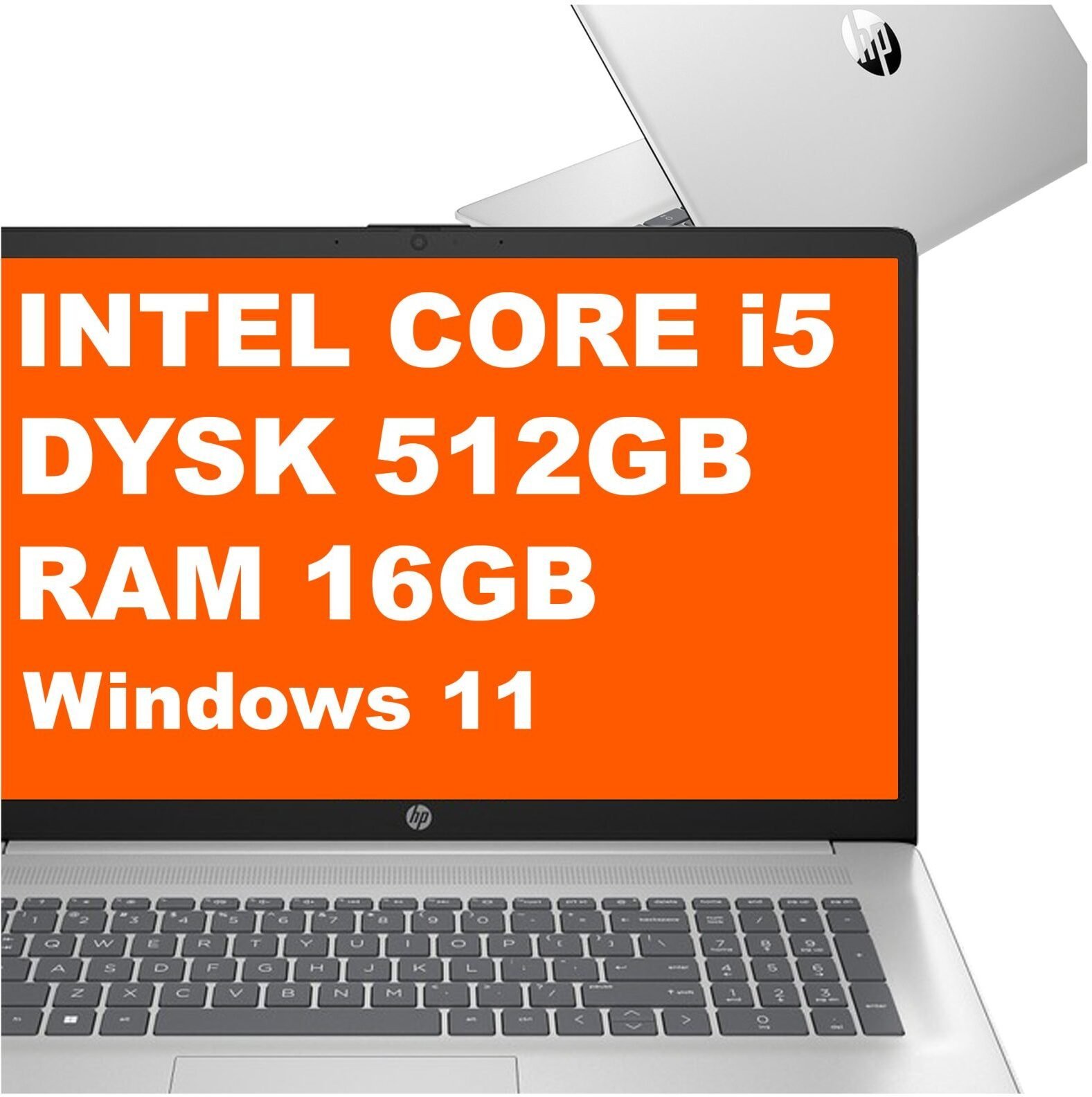 HP 17-cn3077nr / B6RX2UA / Intel i5 / 16GB / 512GB / Intel Iris Xe / HD+ / Win 11 / Srebrny B6RX2UA_16GB_500SSD_W11