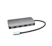 Huby USB - i-Tec C31NANOVGA100 USB-C Metal Nano Dock HDMI/VGA with LAN + Charger 100W Szary - miniaturka - grafika 1