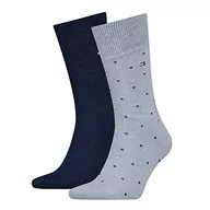Skarpetki męskie - Tommy Hilfiger Męskie skarpety TH Men 2P DOT CLSSC, jasnoniebieskie melanż, 43/46, jasnoniebieski (light blue melange), 43-46 EU - miniaturka - grafika 1