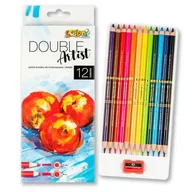 Kredki, ołówki, pastele i pisaki - Kredki Premium Kolori 12 Kol. Dwustronne Double Artist Donga/Tadeo - miniaturka - grafika 1