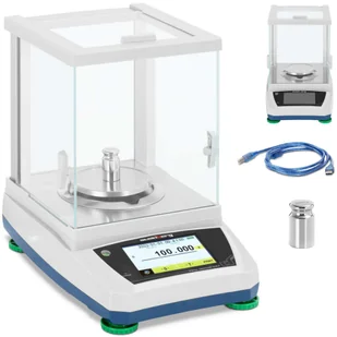 Steinberg Systems Waga laboratoryjna - 300 g / 0,001 g - Ø98 mm - dotykowy panel LCD - akumulator - szklana osłona przeciwpodmuchowa SBS-LW-300-MAX - Wagi specjalistyczne - miniaturka - grafika 1