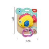 Gryzaki dla dzieci - Grzechotka gryzak żółta rybka z piszczałką 188994 GAZELO - miniaturka - grafika 1