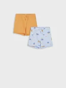 Pajacyki dla niemowląt - Sinsay - Szorty 2 pack - błękitny - miniaturka - grafika 1