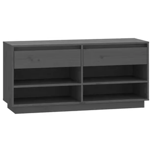 Lumarko Szafka na buty, szara, 110x34x52 cm, lite drewno sosnowe - Szafki na buty - miniaturka - grafika 3