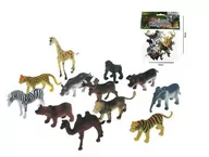 Figurki dla dzieci - Hipo Zwierzęta dzikie 12szt P9606/12 - miniaturka - grafika 1