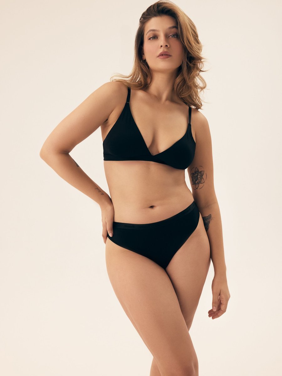 Majtki stringi Lacteem Bloovii czarny L