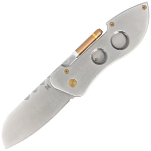 Nóż składany i do cygar Midgards Messer Doublecut Gray Aluminium/Red G10, Satin 14C28N by Ralf Buchinger (MM015) - Noże - miniaturka - grafika 1