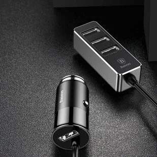 Enjoy Baseus Baseus Together ładowarka samochodowa z przedłużaczem hubem 4x USB 5.5A czarny (CCTON-01) hurtel-37936-0 - Ładowarki samochodowe - miniaturka - grafika 17