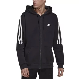 Bluzy sportowe męskie - Bluza adidas Future Icons 3-Stripes Full-Zip HK4568 - czarna - Adidas - grafika 1